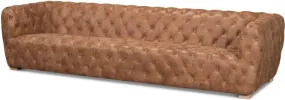 Golden Brown Tufted Leather Sofa Golden Brown Tufted Leather Sofa