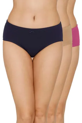 Inner Elastic Full Coverage Mid Rise Hipster Panty (Pack of 3) Inner Elastic Full Coverage Mid Rise Hipster Panty (Pack of 3)