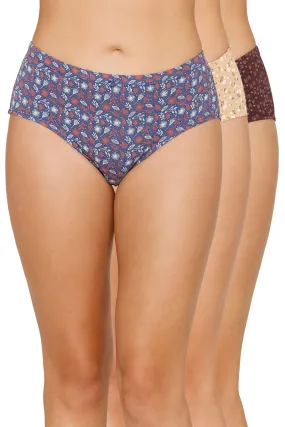 Inner Elastic Printed Mid Rise Hipster Panty (Pack of 3) Inner Elastic Printed Mid Rise Hipster Panty (Pack of 3)