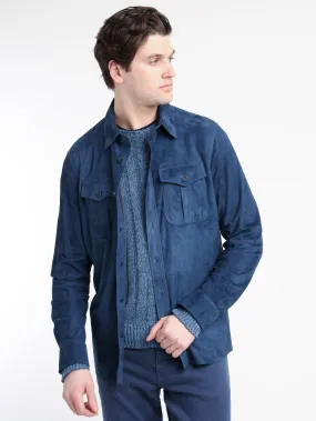 Island Blue Suede Overshirt Island Blue Suede Overshirt
