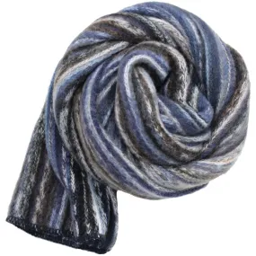 Knit Striped Scarf - Blue Knit Striped Scarf - Blue