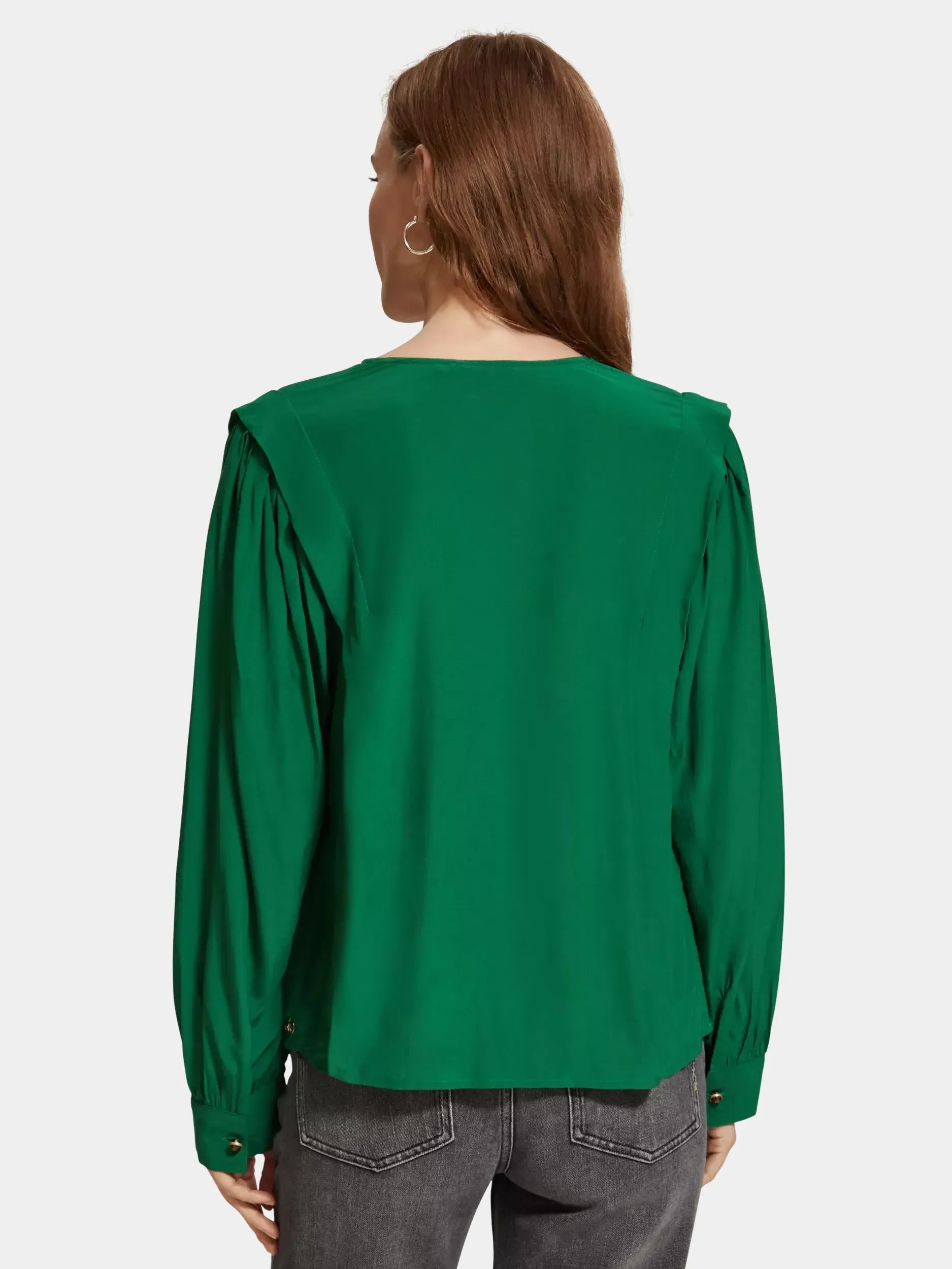 Long sleeved v-neck blouse