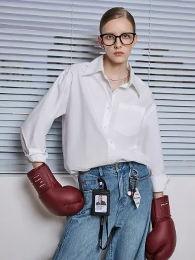 Loose Lapel Single-Breasted Women Shirt Loose Lapel Single-Breasted Women Shirt