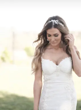 MARGEAUX Silvered Leaves Bridal Halo Headpiece MARGEAUX Silvered Leaves Bridal Halo Headpiece