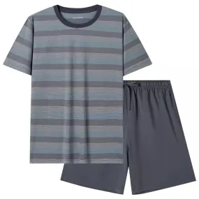 Men's Pure Cotton Short Sleeved Casual Sleepwear Set Men's Pure Cotton Short Sleeved Casual Sleepwear Set