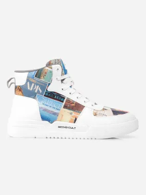 Men's White Graphic Print  Sneakers IX6018 Men's White Graphic Print  Sneakers IX6018