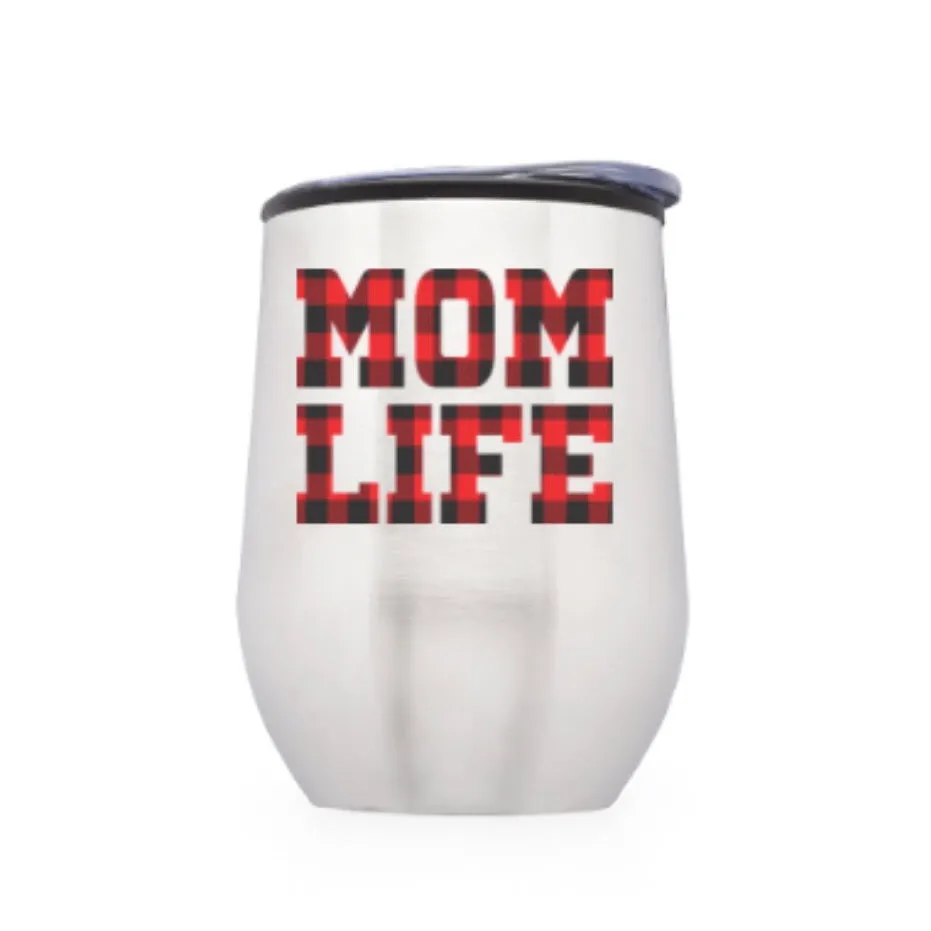 Mom Plaid • Wine Tumbler