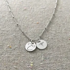 Monogram & Caduceus Coin Charm Necklace Monogram & Caduceus Coin Charm Necklace