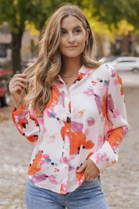 Multicolor Abstract Print Long Sleeve Button-Down Shirt Multicolor Abstract Print Long Sleeve Button-Down Shirt