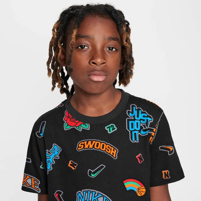 NIKE KID'S VARZITY ZOP BLACK TEE