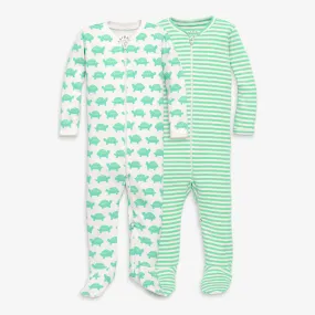 Organic zip footie 2-pack gift set Organic zip footie 2-pack gift set