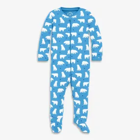 Organic zip footie in bear hugs Organic zip footie in bear hugs