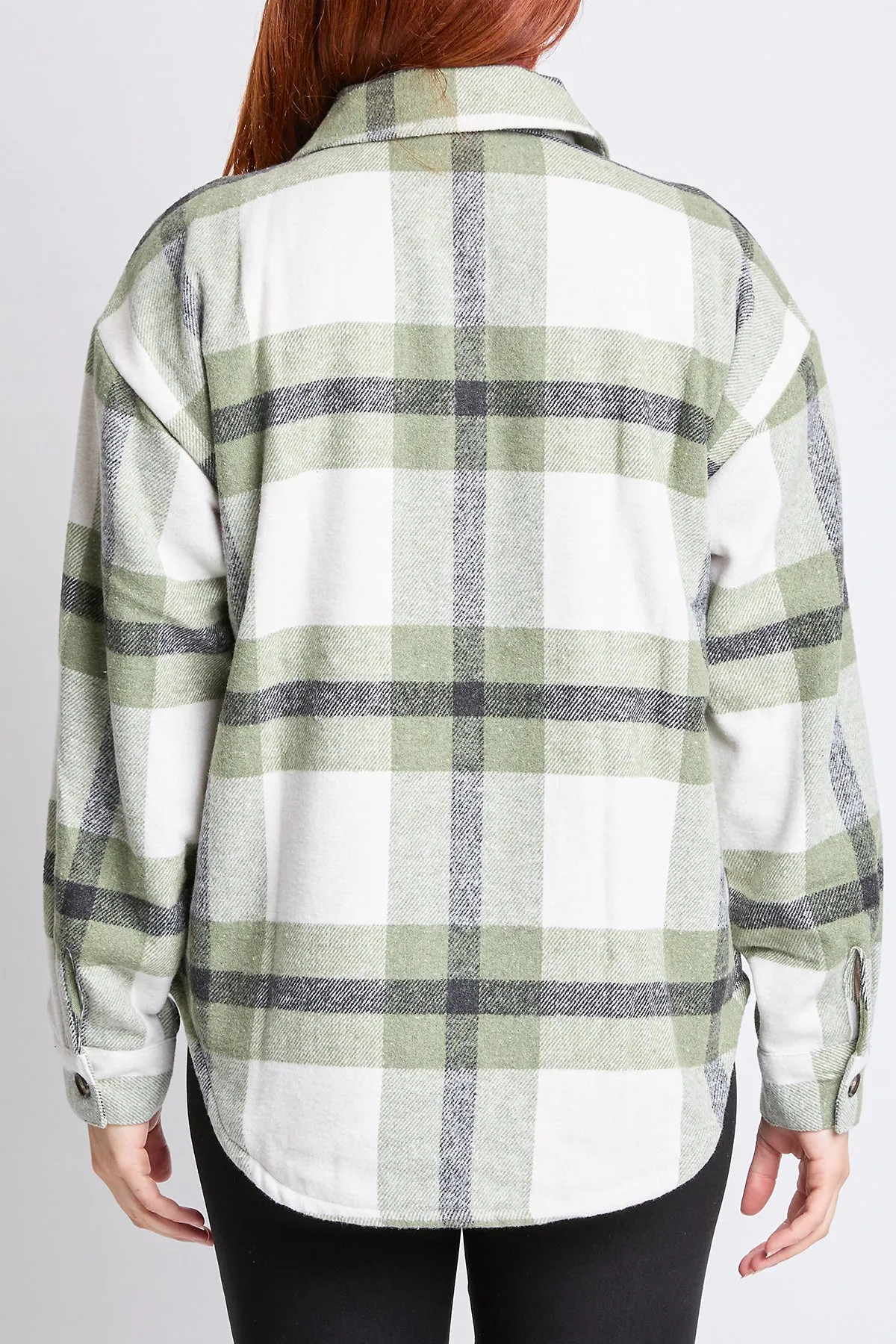 Oversized Plaid Flannel Shacket W/Sherpa Lining, Pack of 6 (Ship 10/31/24)
