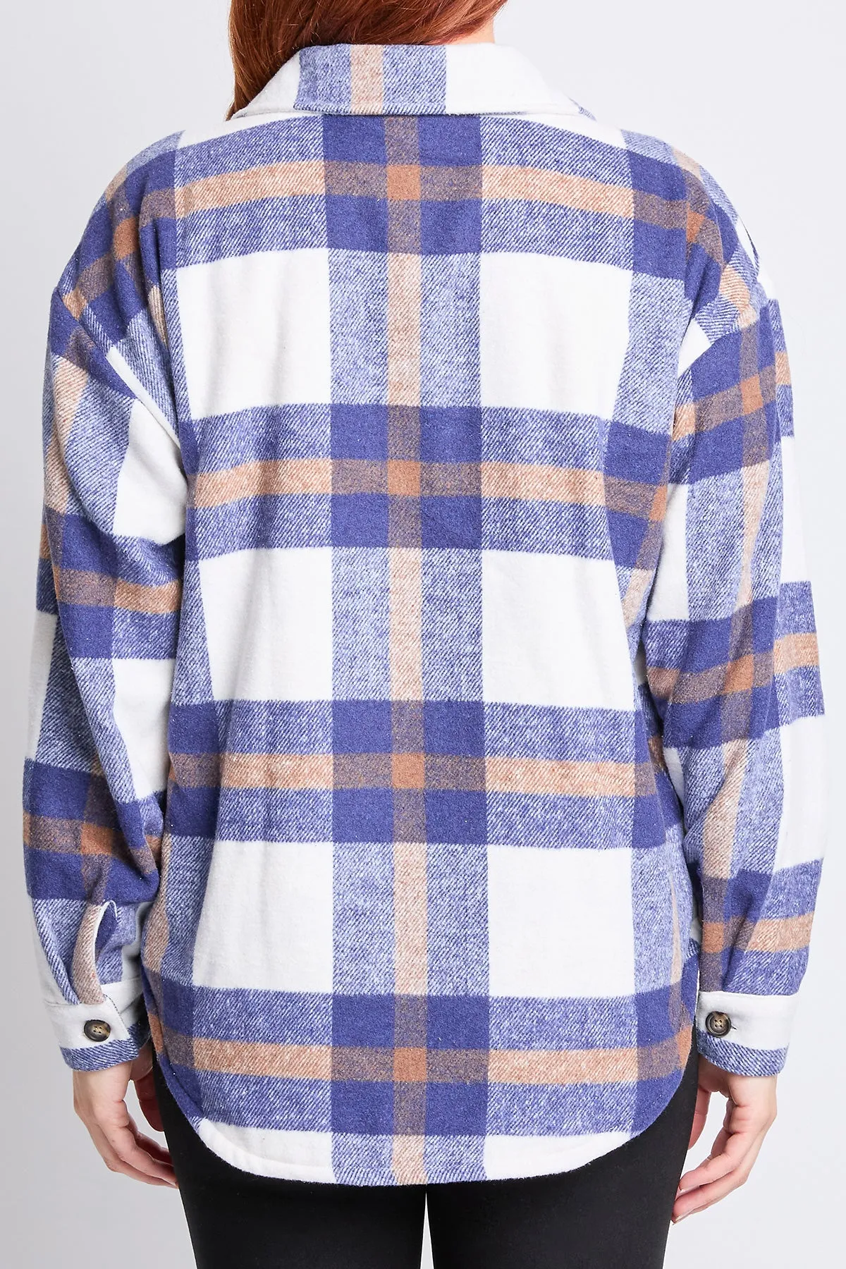 Oversized Plaid Flannel Shacket W/Sherpa Lining, Pack of 6 (Ship 10/31/24)