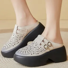 P22052 Handmade Women's Casual Shoes: Closed Toes, Hollow Out Slippers P22052 Handmade Women's Casual Shoes: Closed Toes, Hollow Out Slippers