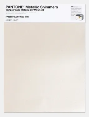Pantone Metallic Shimmers Textile Paper Metallic Sheet 20-0085 Golden Touch Pantone Metallic Shimmers Textile Paper Metallic Sheet 20-0085 Golden Touch