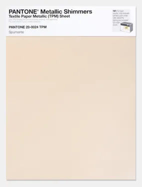 Pantone Metallic Shimmers Textile Paper Metallic (TPM) Sheet 20-0024 Spumante Pantone Metallic Shimmers Textile Paper Metallic (TPM) Sheet 20-0024 Spumante