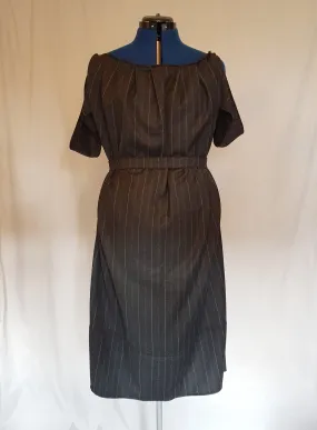 Pinstripe Formal Fitted Grey Dress Pinstripe Formal Fitted Grey Dress