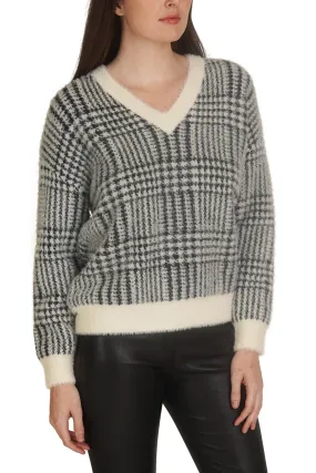 Plaid Knitted V-Neck Pullover Plaid Knitted V-Neck Pullover