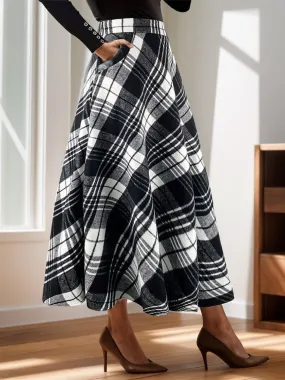 Plaid Midi Skirt Plaid Midi Skirt