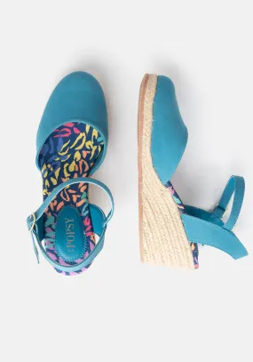 Popsy Teal Espadrille Wedges Popsy Teal Espadrille Wedges