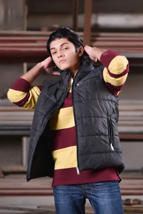 Puffer Jacket With A Down And Feather Blend Black Puffer Jacket With A Down And Feather Blend Black