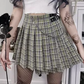 "GREEN PLAID" SKIRT "GREEN PLAID" SKIRT