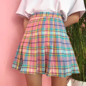 "RAINBOW PLAID" SKIRT "RAINBOW PLAID" SKIRT
