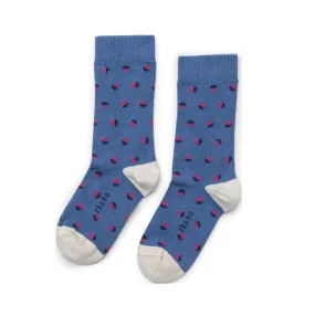 Retro Dots - Organic Cotton Crew Socks - Cornflower Retro Dots - Organic Cotton Crew Socks - Cornflower