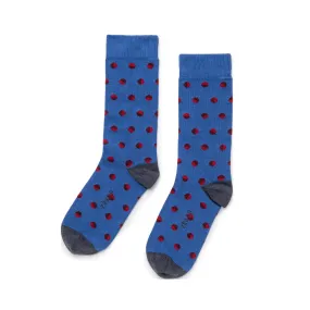 Retro Dots - Organic Cotton Crew Socks - Royal Retro Dots - Organic Cotton Crew Socks - Royal