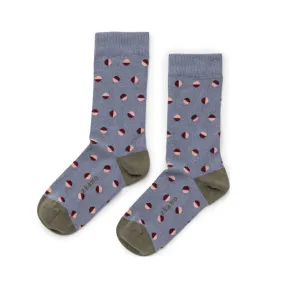 Retro Dots - Organic Cotton Crew Socks - Slate Retro Dots - Organic Cotton Crew Socks - Slate