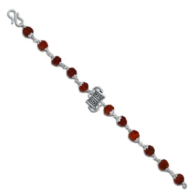 Rudraksha Silver Shiva Damru Bracelet Rudraksha Silver Shiva Damru Bracelet