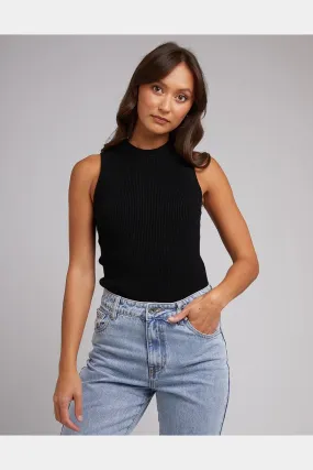 Silent theory ellie knit tank- black Silent theory ellie knit tank- black