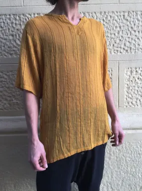 Striped Short Mustard Kurta Striped Short Mustard Kurta