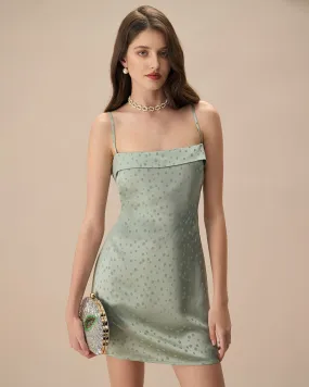 The Green Polka Dot Slip Mini Dress The Green Polka Dot Slip Mini Dress