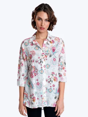 Tianello Linen Casa Blanca  Print Loving Blouse Tianello Linen Casa Blanca  Print Loving Blouse