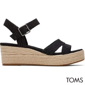 Toms Women Audrey Black Metallic Wedge Sandal Toms Women Audrey Black Metallic Wedge Sandal