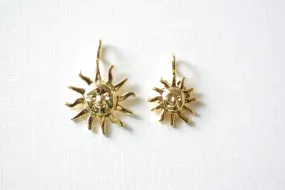 Vermeil Gold Sunshine 22mm x 6mm Charm - 18k gold plated over sterling silver, Sun with rays pendant, Gold Sun Charm Vermeil Gold Sunshine 22mm x 6mm Charm - 18k gold plated over sterling silver, Sun with rays pendant, Gold Sun Charm