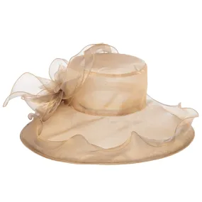 Women's Gold Organza Mesh Dress Hat Women's Gold Organza Mesh Dress Hat