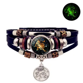 Women's  Star Sign Leather Bracelet Women's  Star Sign Leather Bracelet